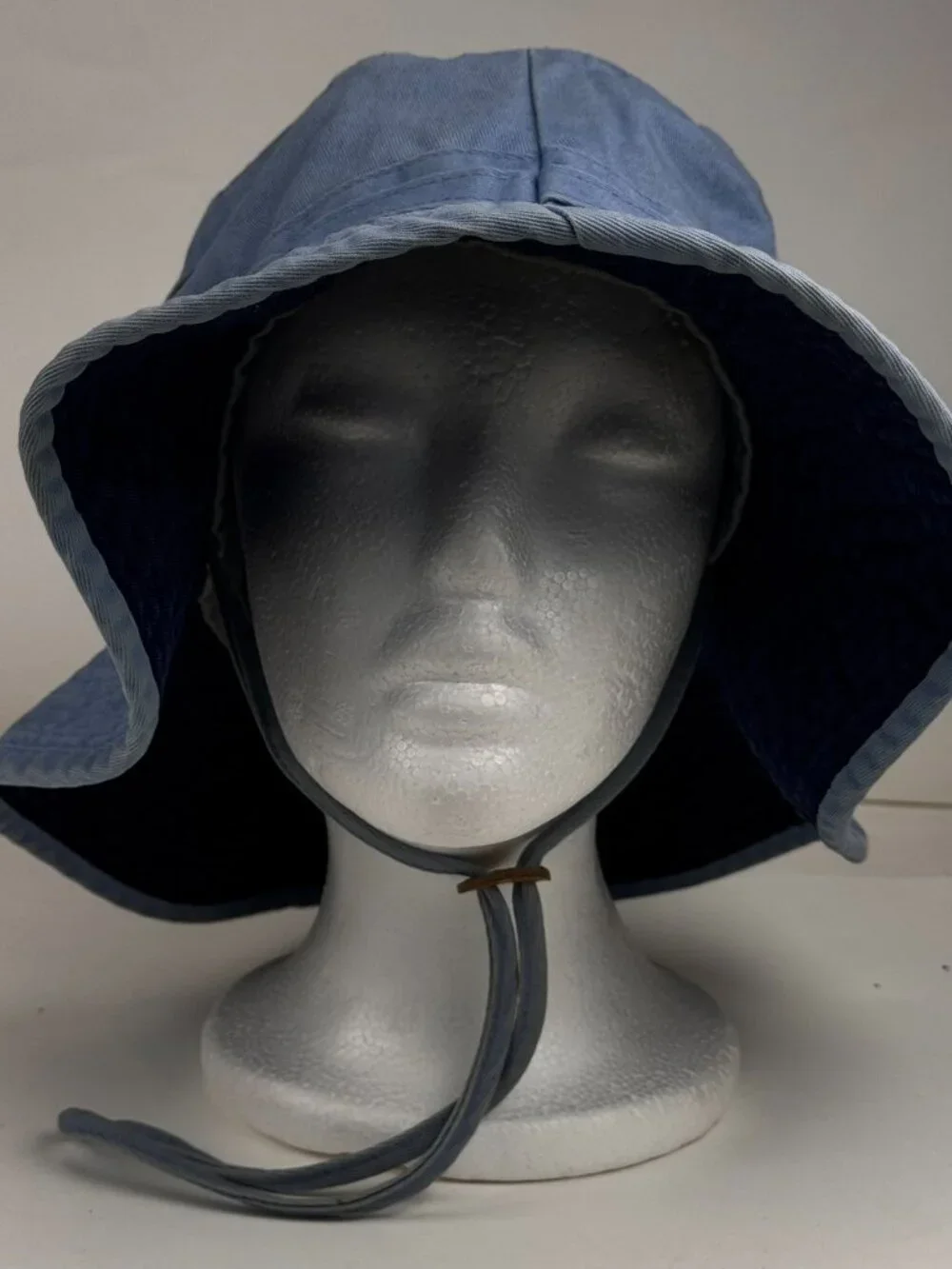 Vintage Tropical Trends DPC Reversible Sun Hat Bucket Cap Blue L Chin Strap